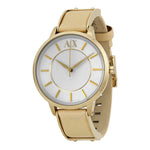 ARMANI EXCHANGE ANALOG QUARTZ GOLD STAINLESS STEEL AX5301 LEATHER STRAP WOMEN'S WATCH - H2 Hub Watches