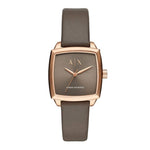 ARMANI EXCHANGE ANALOG QUARTZ ROSE GOLD STAINLESS STEEL AX5454 BROWN LEATHER STRAP WOMEN'S WATCH - H2 Hub Watches