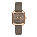 ARMANI EXCHANGE ANALOG QUARTZ ROSE GOLD STAINLESS STEEL AX5454 BROWN LEATHER STRAP WOMEN'S WATCH - H2 Hub Watches