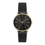 ARMANI EXCHANGE ANALOG QUARTZ GOLD STAINLESS STEEL AX5548 BLACK MESH STRAP WOMEN'S WATCH - H2 Hub Watches