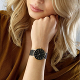 ARMANI EXCHANGE ANALOG QUARTZ GOLD STAINLESS STEEL AX5548 BLACK MESH STRAP WOMEN'S WATCH