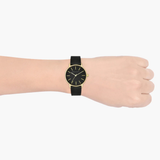 ARMANI EXCHANGE ANALOG QUARTZ GOLD STAINLESS STEEL AX5548 BLACK MESH STRAP WOMEN'S WATCH