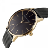 ARMANI EXCHANGE ANALOG QUARTZ GOLD STAINLESS STEEL AX5548 BLACK MESH STRAP WOMEN'S WATCH