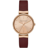 ARMANI EXCHANGE AX5913 THREE-HAND RED LEATHER WOMEN WATCH