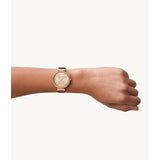 ARMANI EXCHANGE AX5914 THREE-HAND WHITE LEATHER WOMEN WATCH