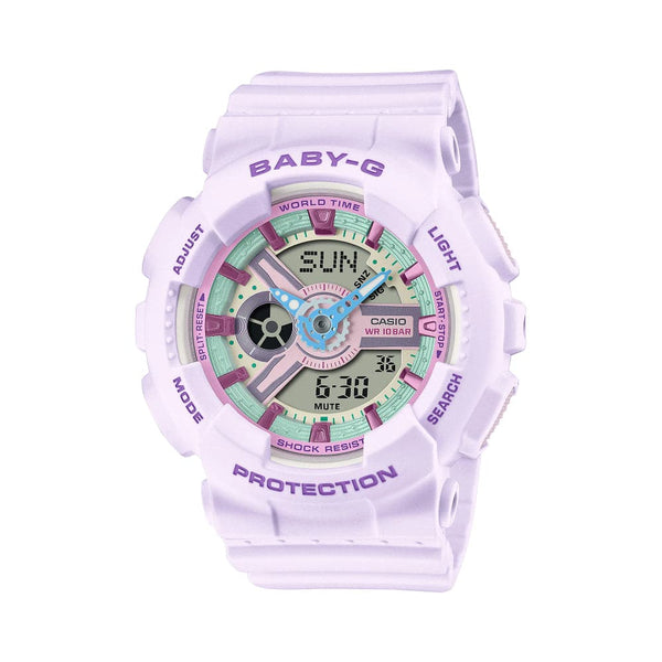 Casio Baby-G Digital-Analogue Purple Resin Strap Women Watch BA-110XPM-6ADR
