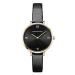 BCBGMAXAZRIA QUARTZ ROSE GOLD STAINLESS STEEL BG50668003 BLACK LEATHER STRAP WOMEN'S WATCH - H2 Hub Watches