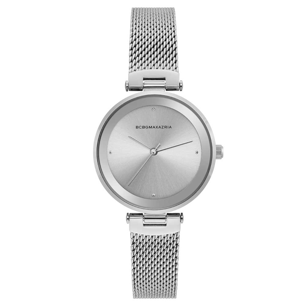 BCBGMAXAZRIA SILVER STAINLESS STEEL BG50671001 MESH STRAP WOMEN S WATC H2 Hub