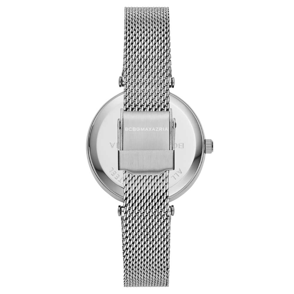 BCBGMAXAZRIA SILVER STAINLESS STEEL BG50671001 MESH STRAP WOMEN'S WATCH - H2 Hub Watches
