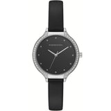 BCBGMAXAZRIA BG50678001 BLACK LEATHER STRAP WOMEN'S WATCH