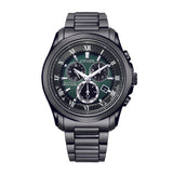 CITIZEN BL5547-89X ECO-DRIVE CHRONOGRAPH GREEN DIAL STAINLESS STEEL STRAP MEN'S WATCH