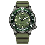 CITIZEN ECO-DRIVE BN0157-11X GREEN POLYMER STRAP MEN WATCH