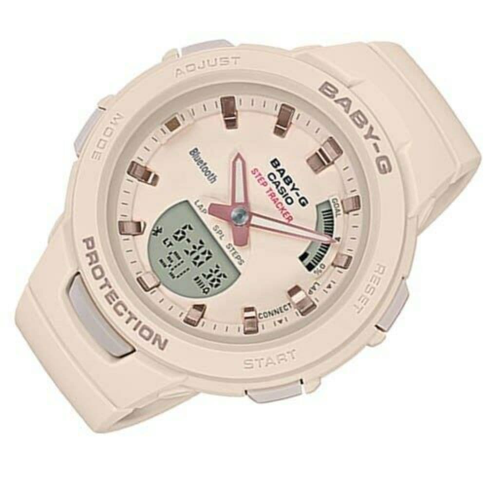 CASIO BABY-G BSA-B100-4A1DR DIGITAL QUARTZ BEIGE RESIN G-SQUAD WOMEN'S WATCH - H2 Hub Watches