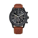 CITIZEN ECO-DRIVE CA4505-12E BROWN LEATHER MEN'S WATCH