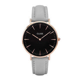 CLUSE LA BOHEME QUARTZ ROSE GOLD STAINLESS STEEL CL18018 GREY LEATHER STRAP LADIES WATCH - H2 Hub Watches