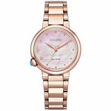 CITIZEN EM0912-84Y ECO-DRIVE PINK MOTHER OF PEARL STAINLESS ROSE GOLD  WOMEN'S WATCH