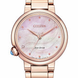 CITIZEN EM0912-84Y ECO-DRIVE PINK MOTHER OF PEARL STAINLESS ROSE GOLD  WOMEN'S WATCH