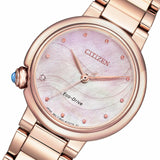 CITIZEN EM0912-84Y ECO-DRIVE PINK MOTHER OF PEARL STAINLESS ROSE GOLD  WOMEN'S WATCH
