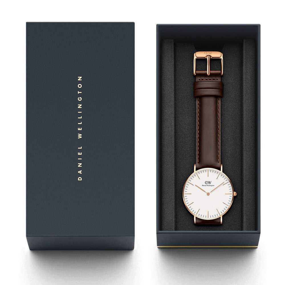 DANIEL WELLINGTON DW00100039 BROWN LEATHER STRAP WOMEN'S WATCH - H2 Hub Watches