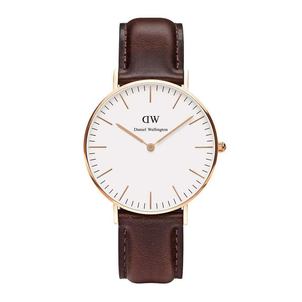 DANIEL WELLINGTON DW00100039 BROWN LEATHER STRAP WOMEN'S WATCH - H2 Hub Watches