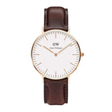 DANIEL WELLINGTON DW00100039 BROWN LEATHER STRAP WOMEN'S WATCH - H2 Hub Watches