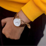 DANIEL WELLINGTON DW00100039 BROWN LEATHER STRAP WOMEN'S WATCH - H2 Hub Watches