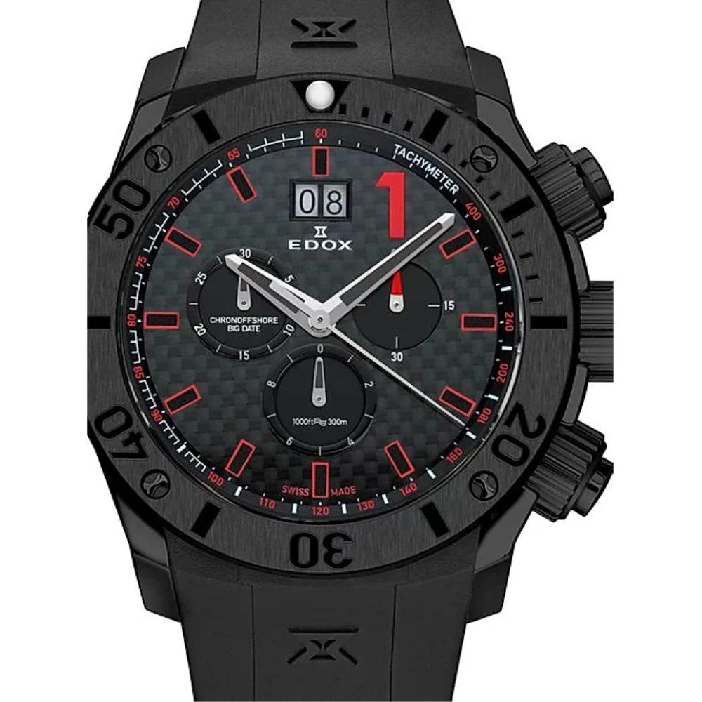 EDOX CHRONO OFFSHORE BIG DATE ED10020 37NC NRO MEN S WATCH