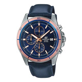 CASIO EDIFICE EFR-526L-2AVUDF-P BLUE LEATHER MEN WATCH