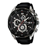 CASIO EDIFICE EFR-539L-1AVUDF-P BLACK LEATHER MEN WATCH