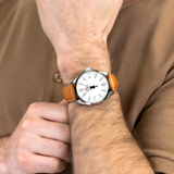 CASIO EDIFICE EFV-100L-7AVUDF BROWN LEATHER MEN'S WATCH