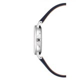 CITIZEN EM0571-16A ECO- DRIVE SILVER STAINLESS STEEL BLUE LEATHER STRAP WOMEN'S WATCH