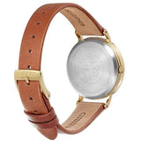 CITIZEN EM0578-17A ECO-DRIVE GOLD STAINLESS STEEL BROWN LEATHER STRAP WOMEN'S WATCH