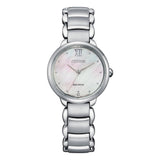 CITIZEN EM0920-86D ECO-DRIVE WHITE MOTHER OF PEARL STAINLESS STEEL WOMEN'S WATCH
