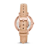FOSSIL JACQUELINE ANALOG QUARTZ ROSE GOLD STAINLESS STEEL ES3487 BROWN LEATHER STRAP WOMEN'S WATCH - H2 Hub Watches