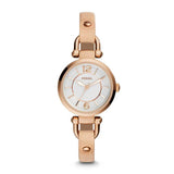 FOSSIL GEORGIA ANALOG QUARTZ GOLD STAINLESS STEEL ES3745 LEATHER STRAP WOMEN'S WATCH - H2 Hub Watches