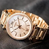 FOSSIL ES4301 Carlie Three-Hand Rose-Gold-Tone Stainless Steel Watch