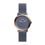 FOSSIL NEELY ANALOG QUARTZ ROSE GOLD STAINLESS STEEL ES4312 BLUE MESH STRAP WOMEN'S WATCH - H2 Hub Watches