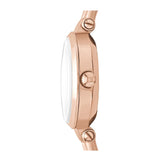 FOSSIL GEORGIA ANALOG QUARTZ ROSE GOLD STAINLESS STEEL ES4340 PINK LEATHER STRAP WOMEN'S WATCH - H2 Hub Watches