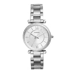 FOSSIL CARLIE ANALOG QUARTZ SILVER STAINLESS STEEL ES4341 WOMEN'S WATCH - H2 Hub Watches