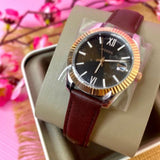 FOSSIL ES4822 SCARLETTE DARK BROWN LEATHER WOMEN'S WATCH