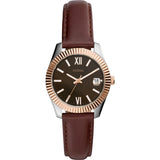 FOSSIL ES4822 SCARLETTE DARK BROWN LEATHER WOMEN'S WATCH