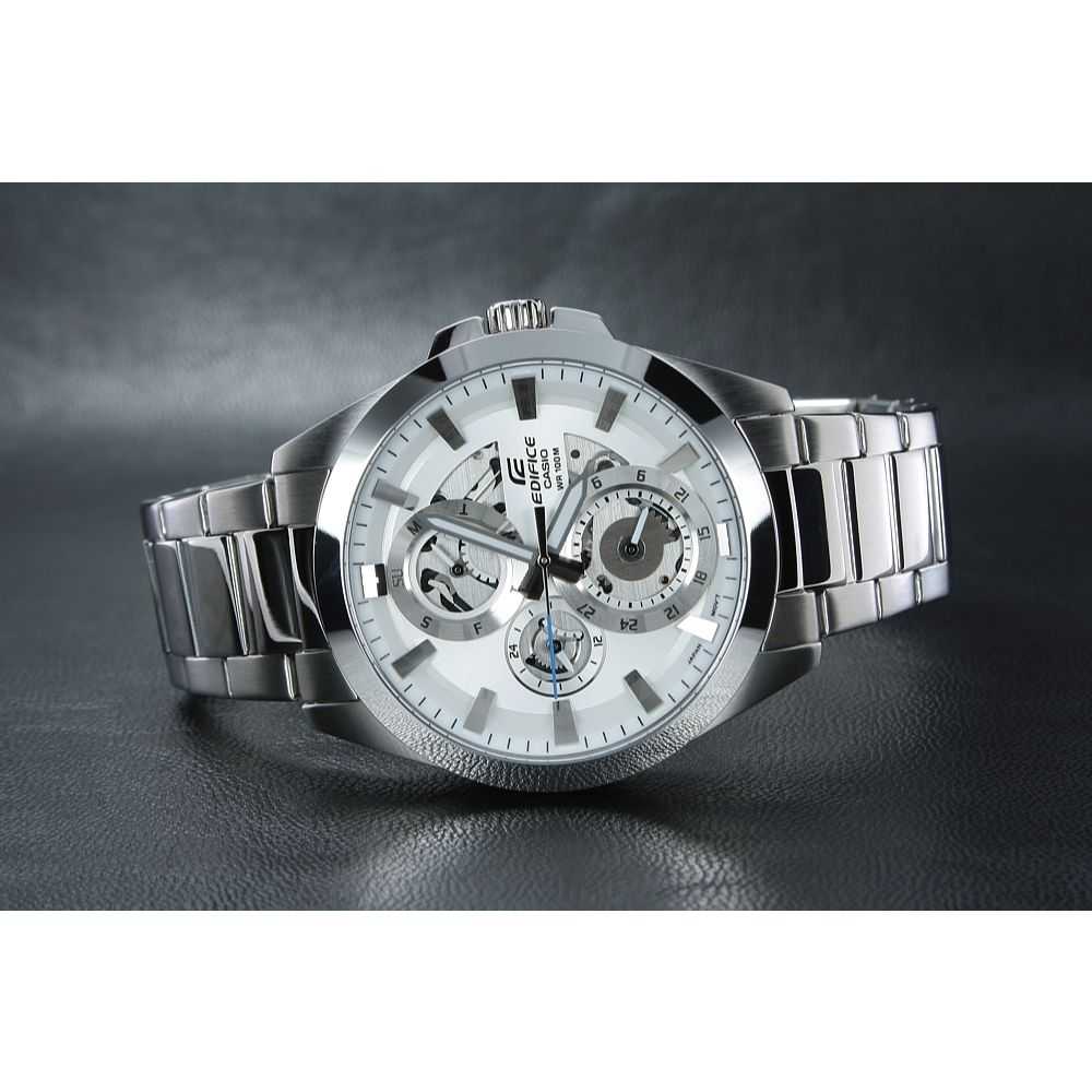 CASIO EDIFICE ESK-300D-7AVUDF CHRONOGRAPH SILVER STAINLESS STEEL MEN'S WATCH - H2 Hub Watches