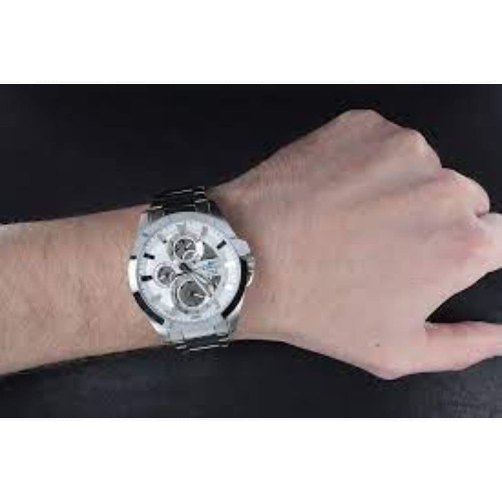 CASIO EDIFICE ESK-300D-7AVUDF CHRONOGRAPH SILVER STAINLESS STEEL MEN'S WATCH - H2 Hub Watches