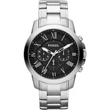 FOSSIL FS4736 BLACK DIAL CHRONOGRAPH STAINLESS STEEL BRACELET MEN'S WATCH