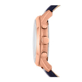FOSSIL GRANT CHRONOGRAPH ROSE GOLD STAINLESS STEEL FS4835 BLUE LEATHER STRAP MEN'S WATCH - H2 Hub Watches