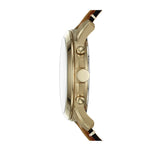 FOSSIL GRANT CHRONOGRAPH GOLD STAINLESS STEEL FS5268 MEN'S BROWN LEATHER STRAP WATCH - H2 Hub Watches