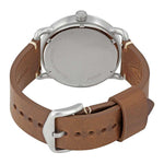 FOSSIL THE COMMUTER ANALOG QUARTZ SILVER STAINLESS STEEL FS5275 BROWN LEATHER STRAP MEN'S WATCH - H2 Hub Watches
