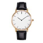 ARIES GOLD URBAN TANGO GOLD STAINLESS STEEL G 1007 G-W BLACK LEATHER STRAP MEN'S WATCH - H2 Hub Watches