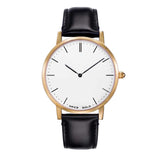 ARIES GOLD URBAN TANGO GOLD STAINLESS STEEL G 1007 G-W BLACK LEATHER STRAP MEN'S WATCH - H2 Hub Watches