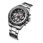 ARIES GOLD DRIFTER CHRONOGRAPH SILVER STAINLESS STEEL G 7001 SBK-BK MEN'S WATCH - H2 Hub Watches